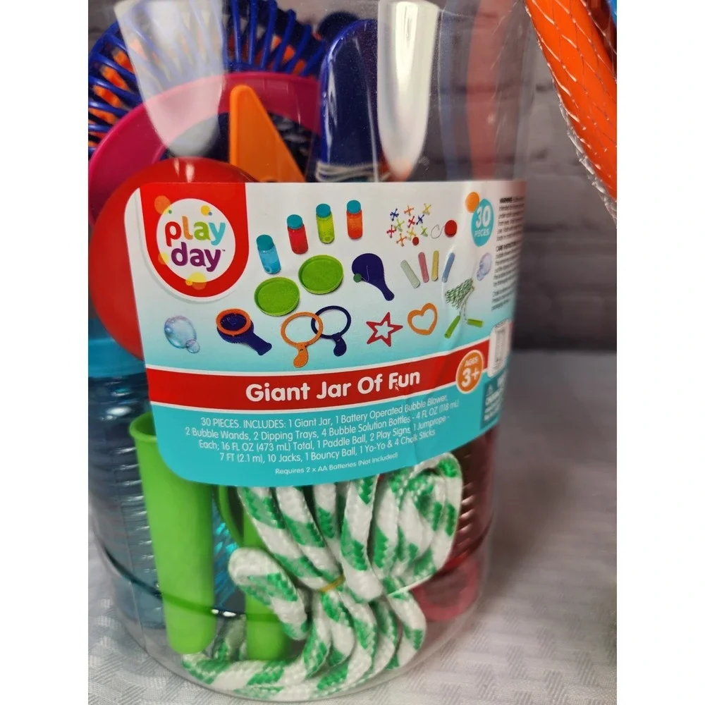 NEW 36 Pc Play Day Game Activity Lot Pickleball Disc Catch Bubble Blower Chalk